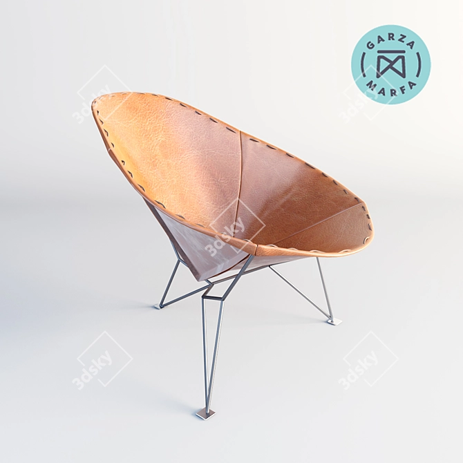 GARZA MARFA Saddle Leather Chair 3D model image 1