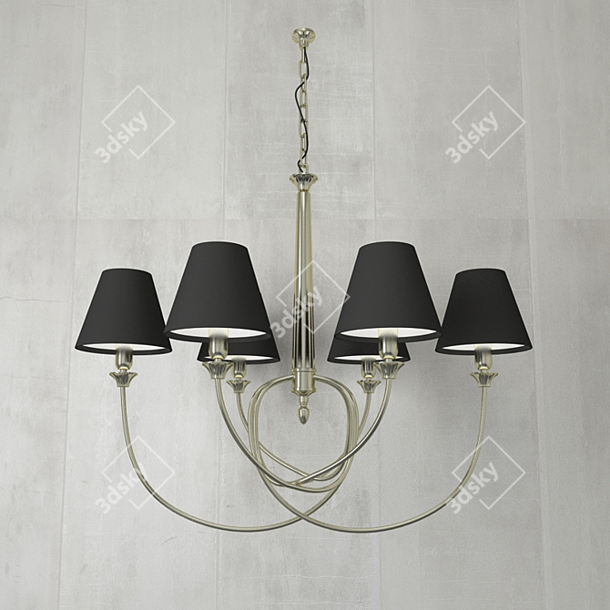 Elegant Florentine Silver Pendant 3D model image 1