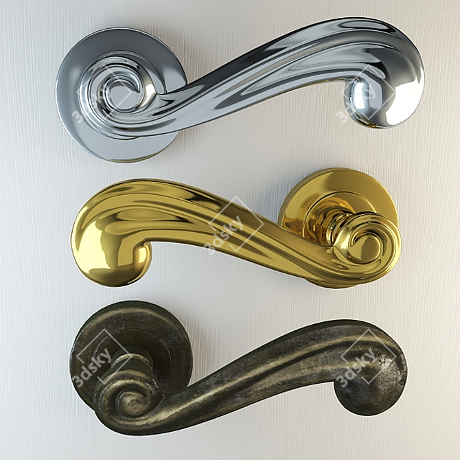 Morelli Plaza Door Handle 3D model image 1