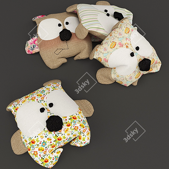 Patchwork Handmade Toys 3D model image 1