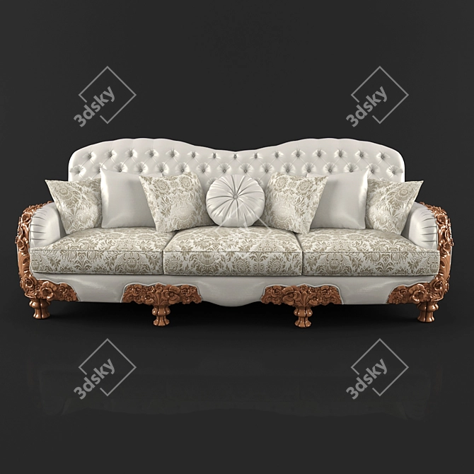 Luxury Golden Domus Sofa 3D model image 1