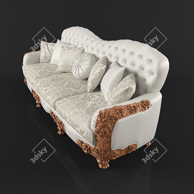 Luxury Golden Domus Sofa 3D model image 2