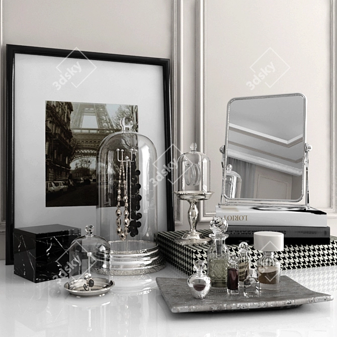 Elegant Vanity Decor Set 3D model image 1