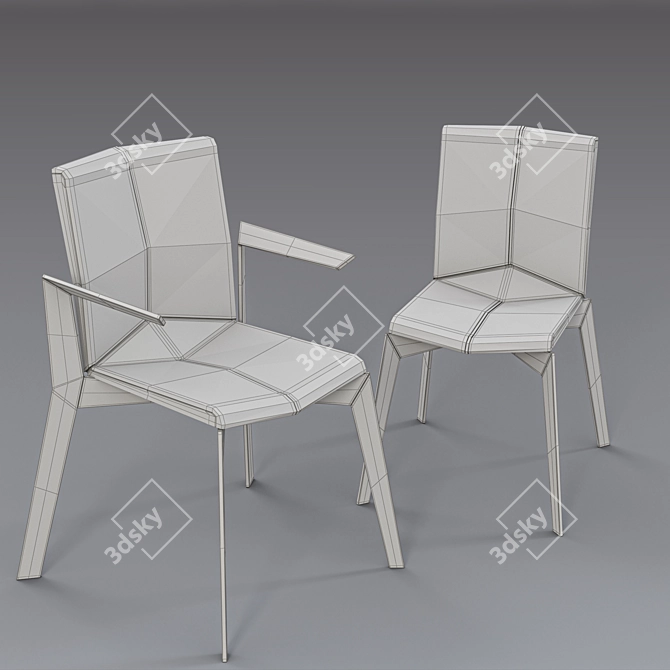 Elegant Rhombus Chair: Perfect for Modern Offices 3D model image 2