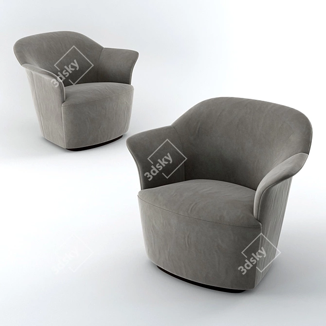 Elegant Aida Armchair by Poltrona Frau 3D model image 1
