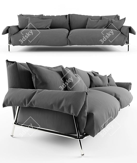 Sleek Chat 12 Sofa 3D model image 1