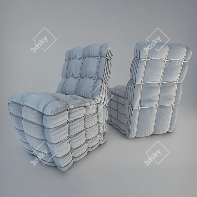 Rustic Rag Chair: Low Poly Design 3D model image 2