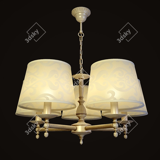 Roksana Alfa Chandelier: 18535 Light & 16076 Metal 3D model image 1