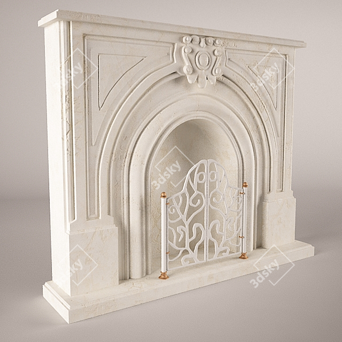 Provençal Style Fireplace 3D model image 1