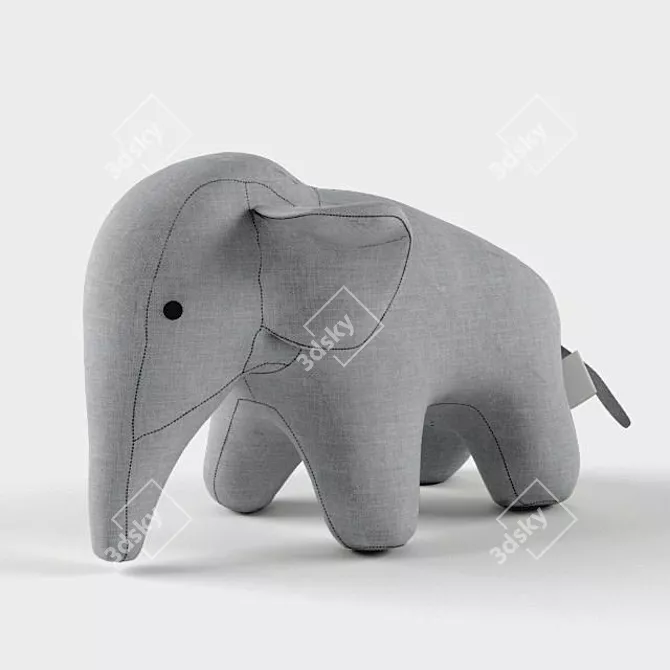 Adorable Plush Elephant Toy 3D model image 1