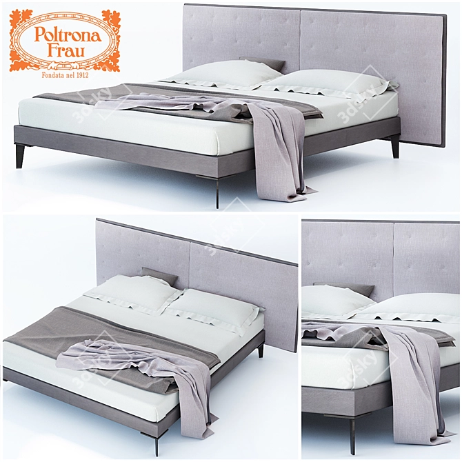 Luxurious GranTorino Bed by Poltrona Frau 3D model image 1