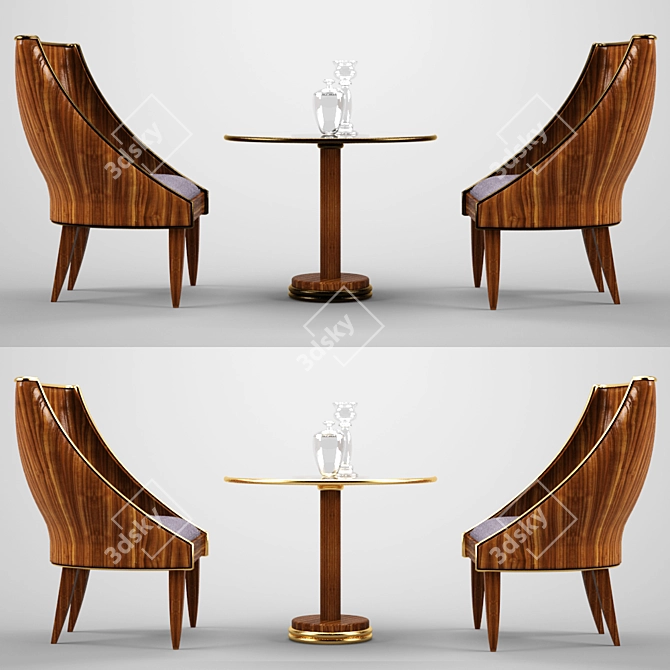 Stylish Sit-Out Set 3D model image 1