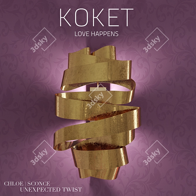 Graceful Glow: KOKET Chloe Wall Sconce 3D model image 1