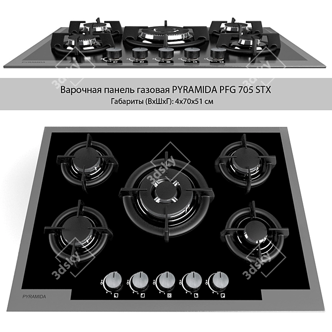 PYRAMIDA PFG 705 Built-in Hob 3D model image 1