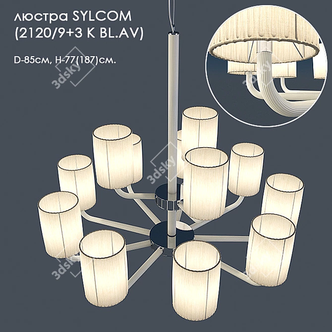 Elegant Glow Chandelier 3D model image 1