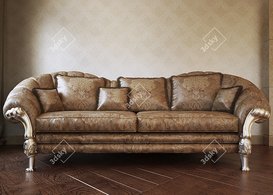 Elegant Seating: Classic Sofa 3D model image 2