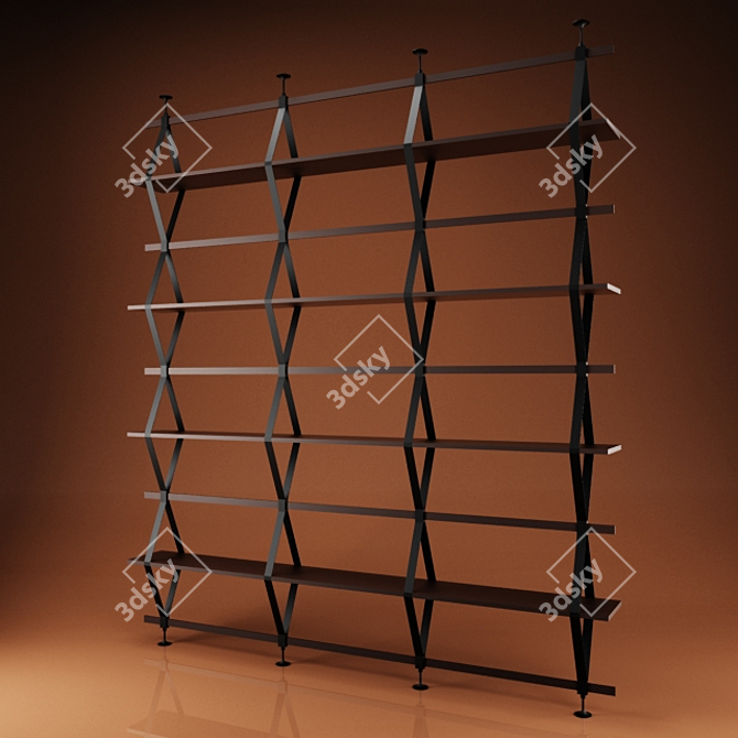 Compact Nordic Style Shelving 3D model image 1