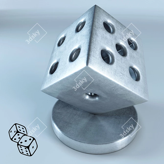 Metal Precision Dice 3D model image 1