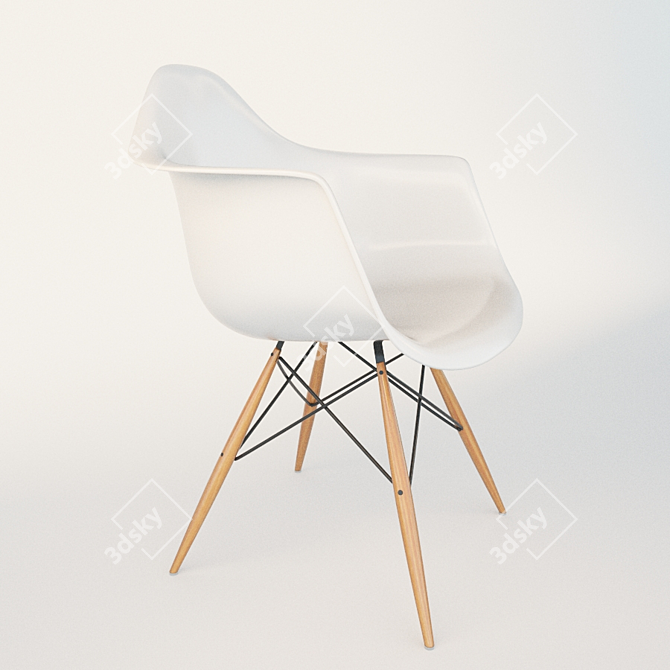 VITRA Eames Plastic Armchair: Sleek Modern Design 3D model image 1