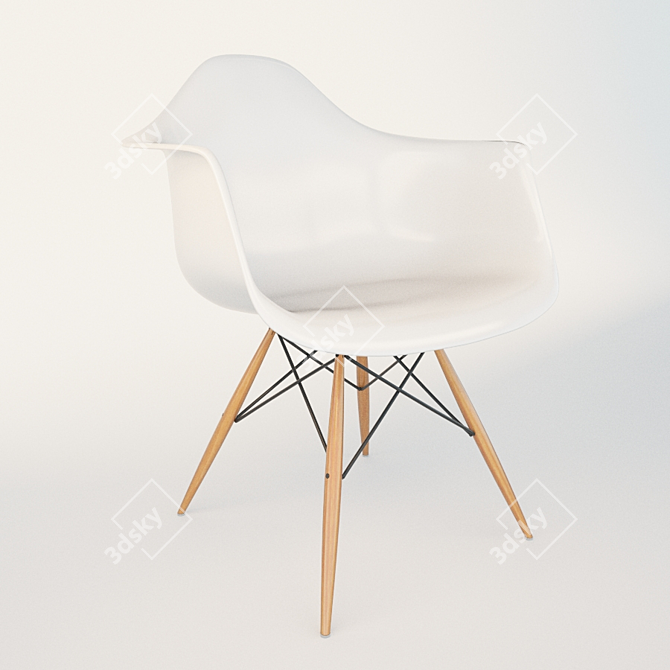 VITRA Eames Plastic Armchair: Sleek Modern Design 3D model image 2