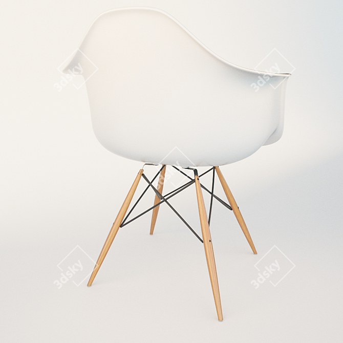 VITRA Eames Plastic Armchair: Sleek Modern Design 3D model image 3