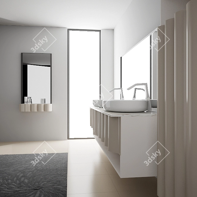 Elegant LEON Vanity Unit 3D model image 2