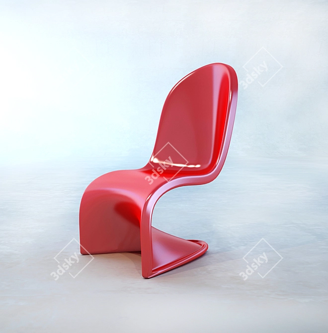 Chair Panton Classic: Iconic and Glossy Design  3D model image 1