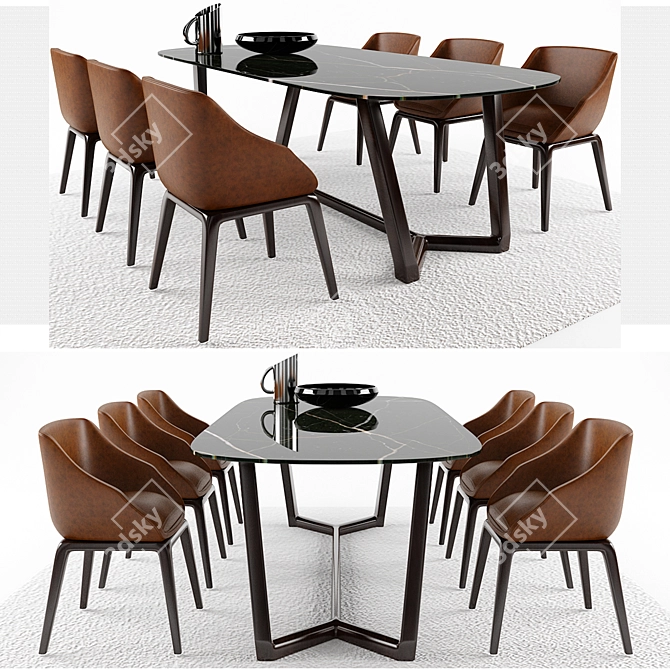 Sleek and Stylish Dining Table 3D model image 1