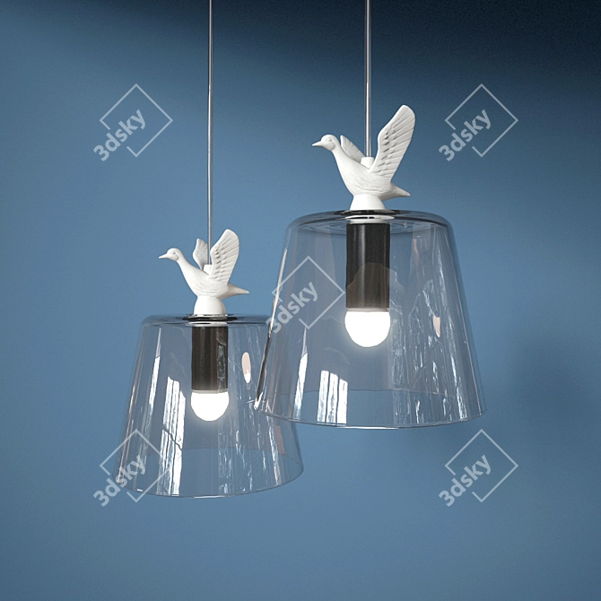 Graceful Duck Provence Hanging Lamp 3D model image 1