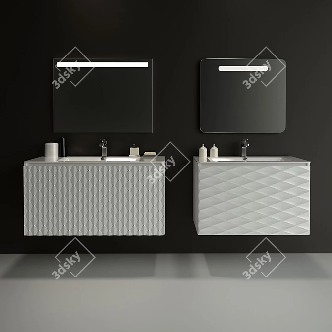 Bretta Bathroom Set: Luna & Rubicon - Elegant and Functional 3D model image 2