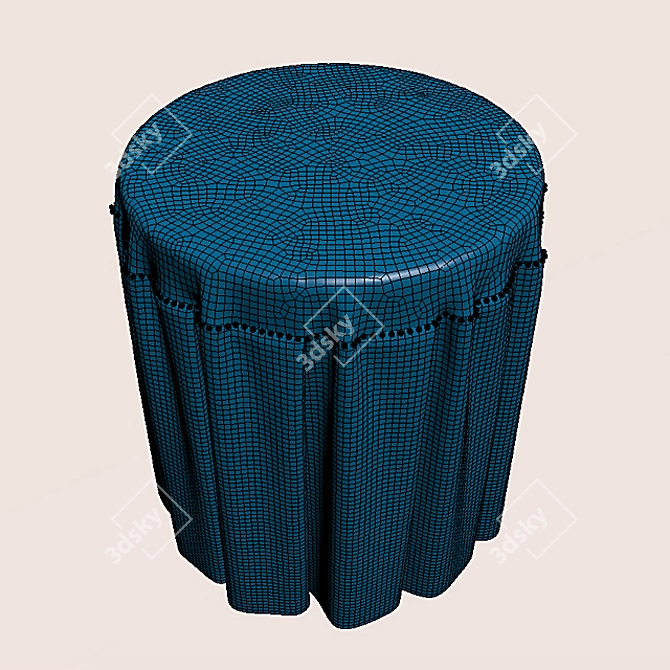 Silk Pearl Embellished Tablecloth 3D model image 3