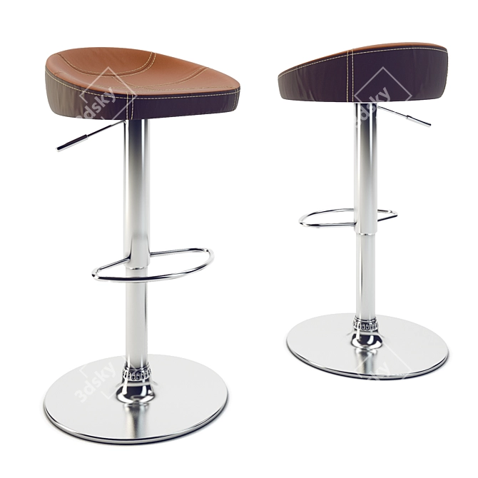 Espresso Tan Slugger Bar Stool 3D model image 1