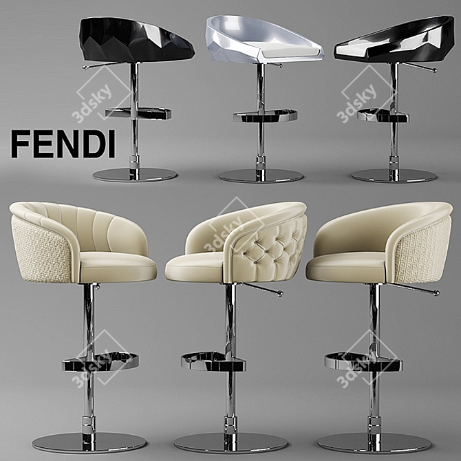 Luxury Fendi Casa Stools 3D model image 1