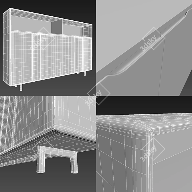 Invito Artisan Highboard 3D model image 3