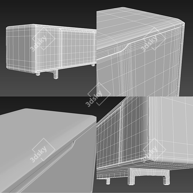 Artisan Invito Lowboard: Elegant and Functional 3D model image 3