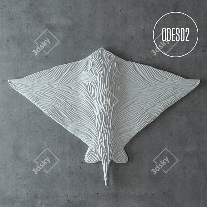 Batoidea Wall Sculpture - Odesd2 3D model image 1