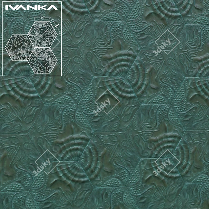 Title: Gaudi Concrete Tile by IVANKA 3D model image 1