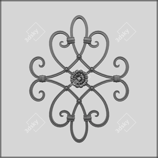 Hand-forged Steel Element 3D model image 1