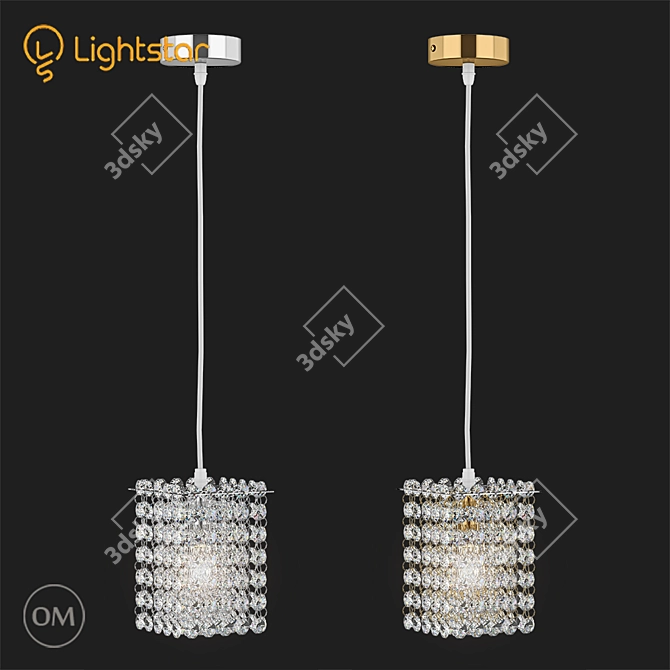 Cristallo Lightstar Chandelier - Gold & Chrome 3D model image 1