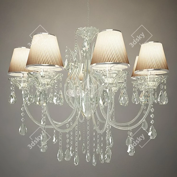 Elegant Crystal Chandelier - Colosseo 80314/8 Clementina Chrome 3D model image 1