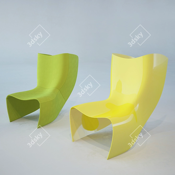 Felt Chair by Cappellini: Dynamic Design, Comfortable Seating 3D model image 1