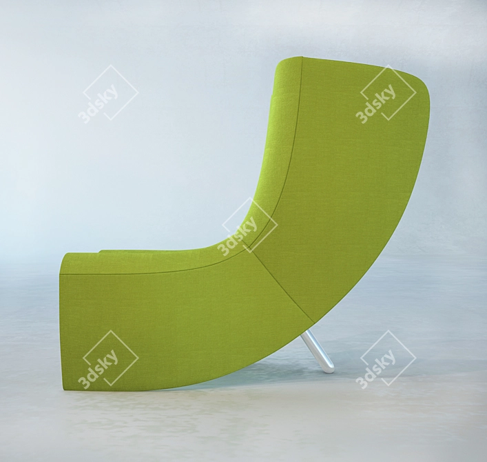 Felt Chair by Cappellini: Dynamic Design, Comfortable Seating 3D model image 3