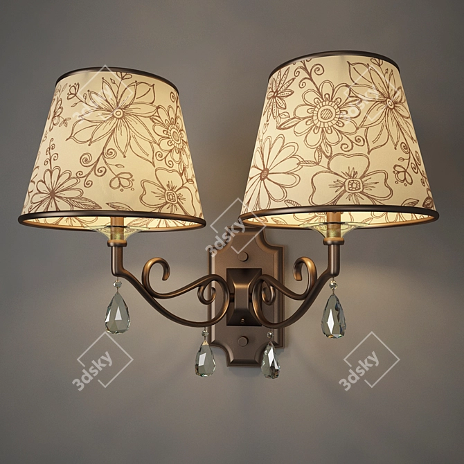 Odeon Light LIKA Sconce 2275: Elegant Brown Metal Wall Lamp 3D model image 1