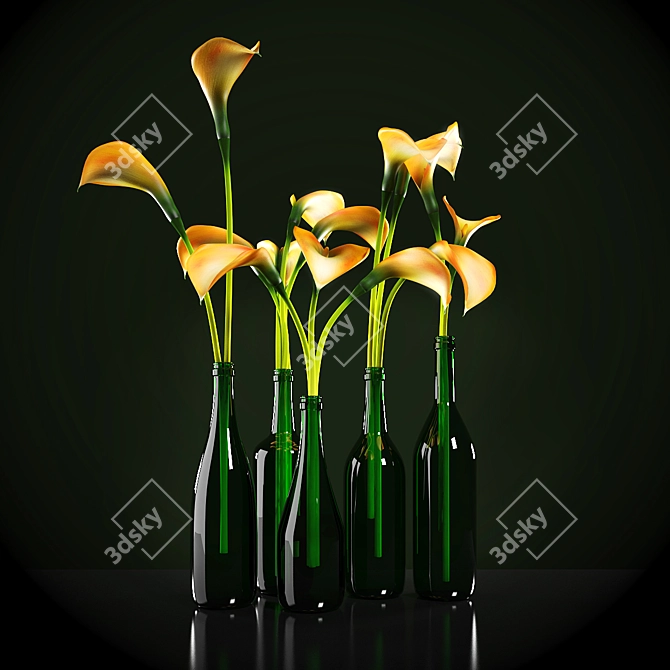 Citrus Delight Calla Lily 3D model image 1
