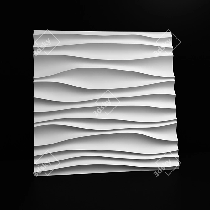 Sculpted Seamless 3D Wall Panel 3D model image 1