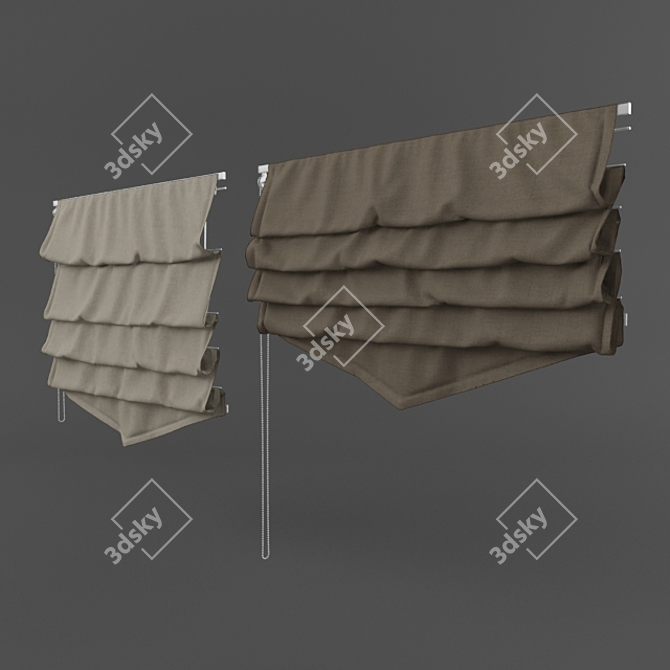 Elegant Roman Blinds with Versatile Textures 3D model image 2