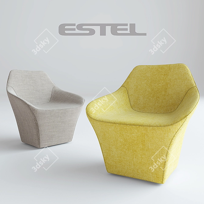ESTEL GROUP RHEA | Italian Designer Armchair 3D model image 2