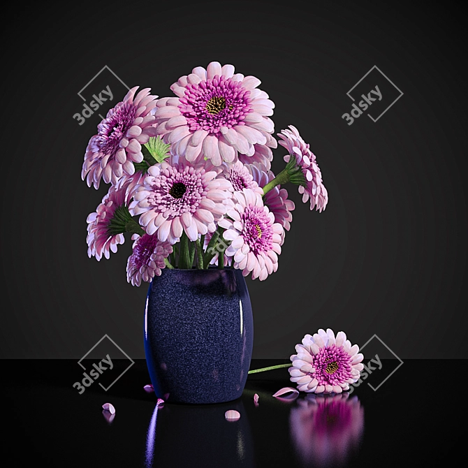 Romantic Pink Gerbera Bouquet 3D model image 1