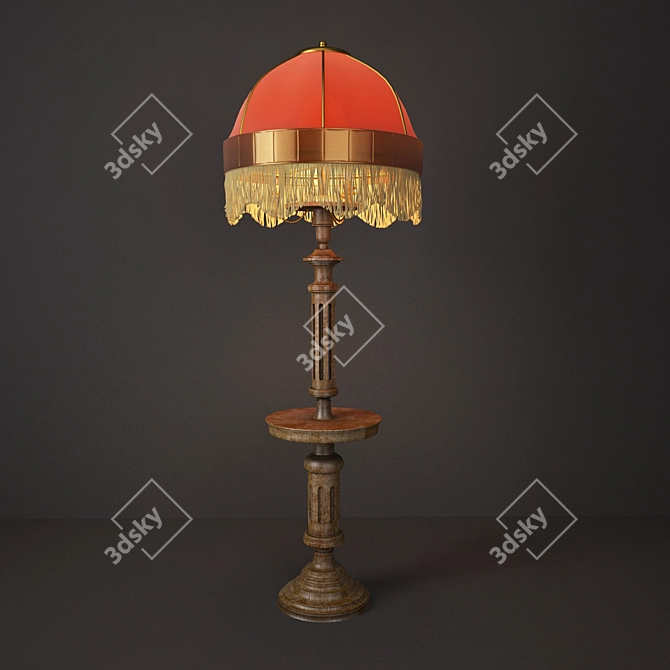 Title: Oak Prado: Retro Floor Lamp 3D model image 1