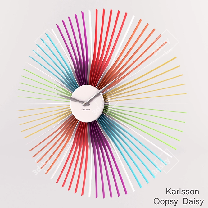 Karlsson Oopsy Daisy - Colorful 50cm Plastic Clock 3D model image 1